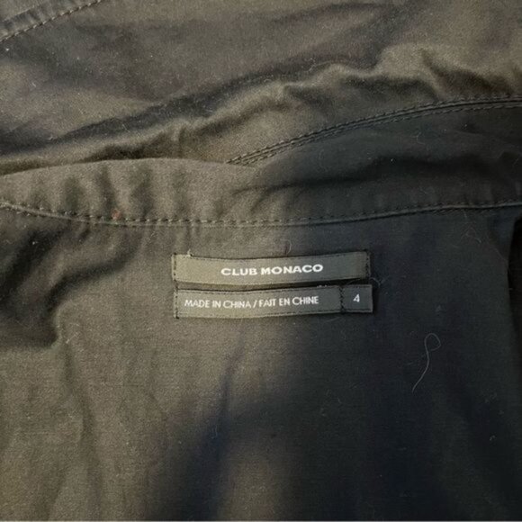 Club Monaco black double breasted Short sleeves  trench coat for spring size 4 - Picture 3 of 10